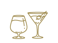 Ilustración de barra de mixología para bienvenida