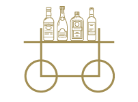 Ilustración de servicio de mixología en carritos a la mesa
