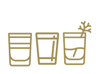 Ilustración de carrito de shots premium y tradicionales