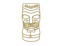 Ilustración de barra de mixología tiki